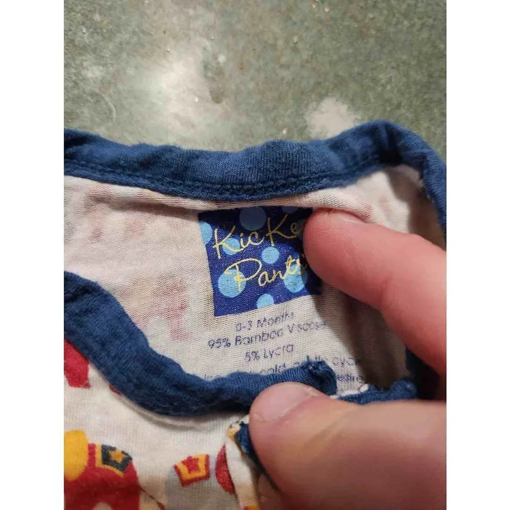 Kickee pants multi color elephant sleeper sz 0-3 months